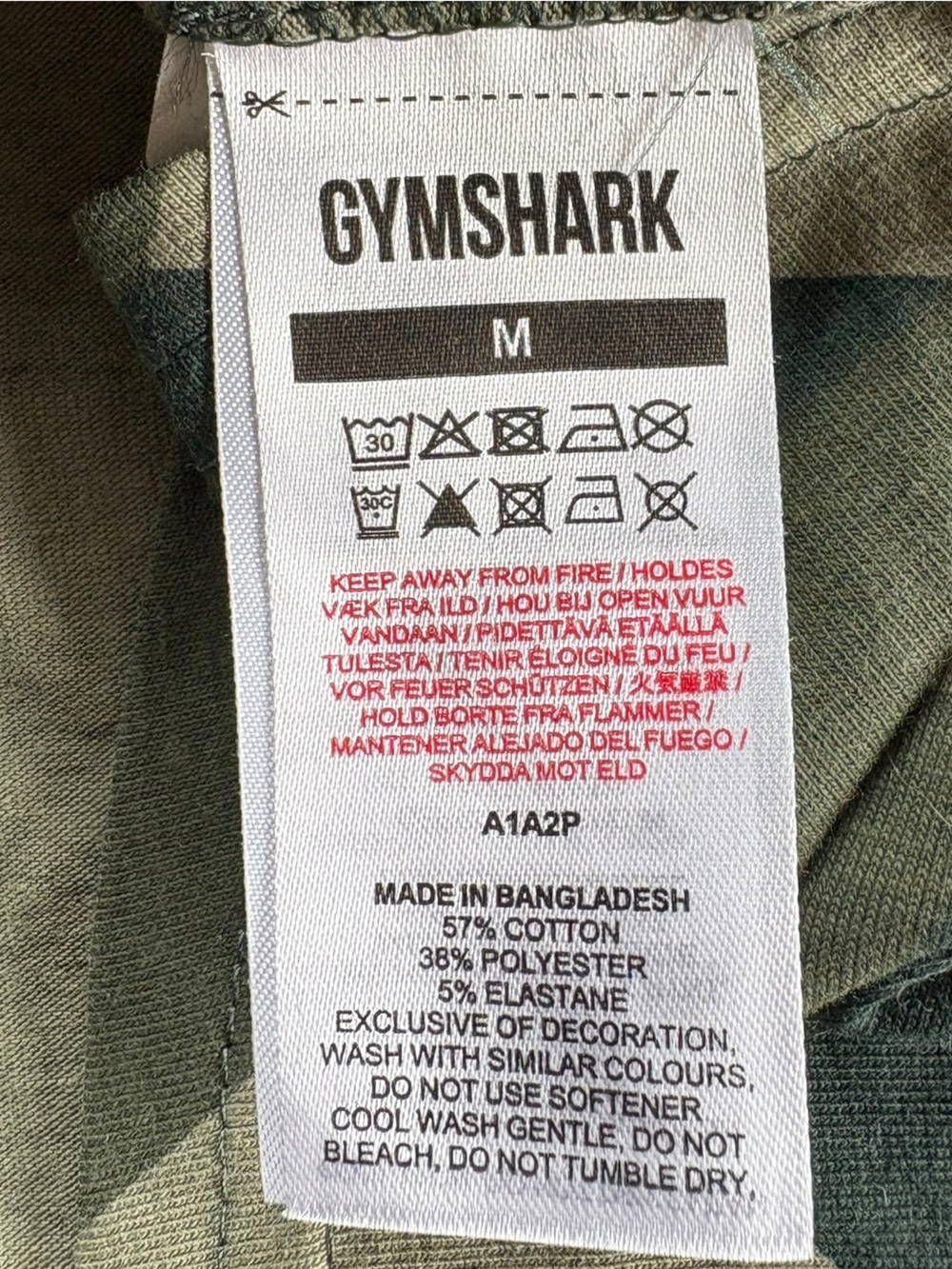 Gymshark Camo Racerback Tank Top | Olive Black Utility Print | Medium M - Picture 5 of 6